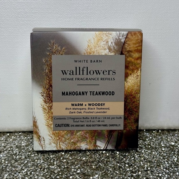 Bath & Body Works Wallflower Refills Mahogany Teakwood 2 Pack Nwt - Picture 2 of 3